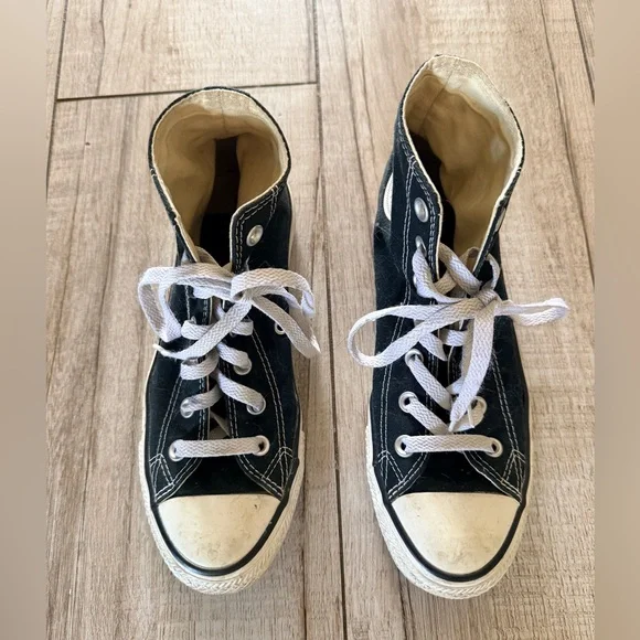 Converse Black and White High-Top Canvas Sneakers - Picture 1 of 10